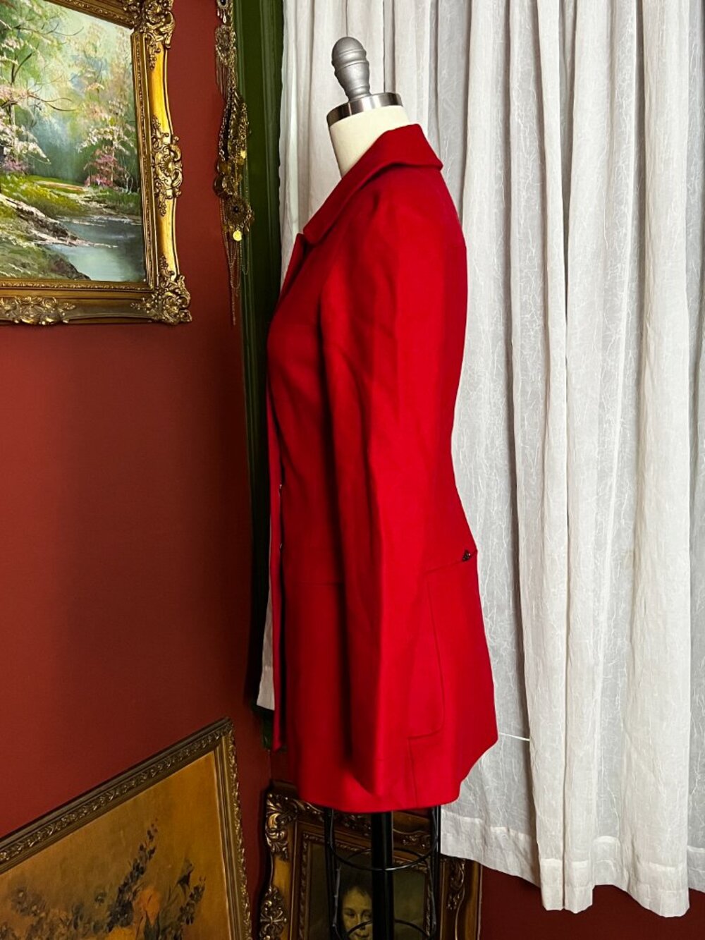 Red Wool Coat - Picture 3 of 12